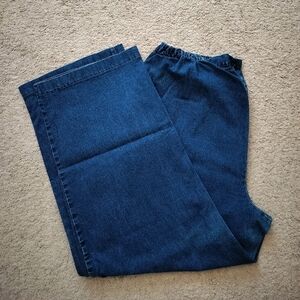 Woman Within Blue Flare Wide Leg Jeans